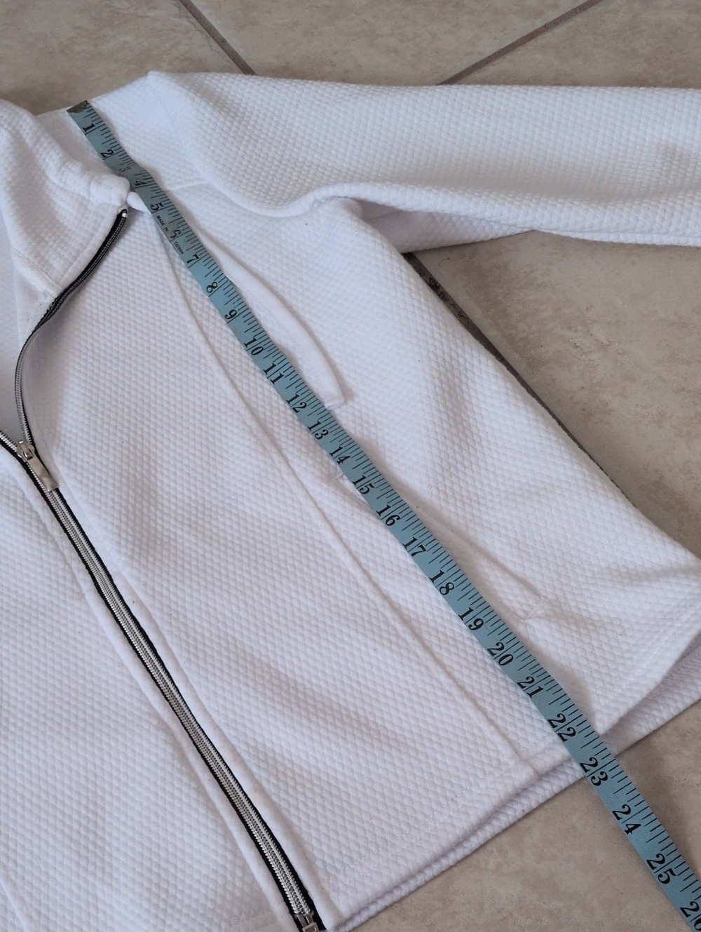 ONQUE CASUALS White Full Zip Jacket Size MP - Picture 4 of 6